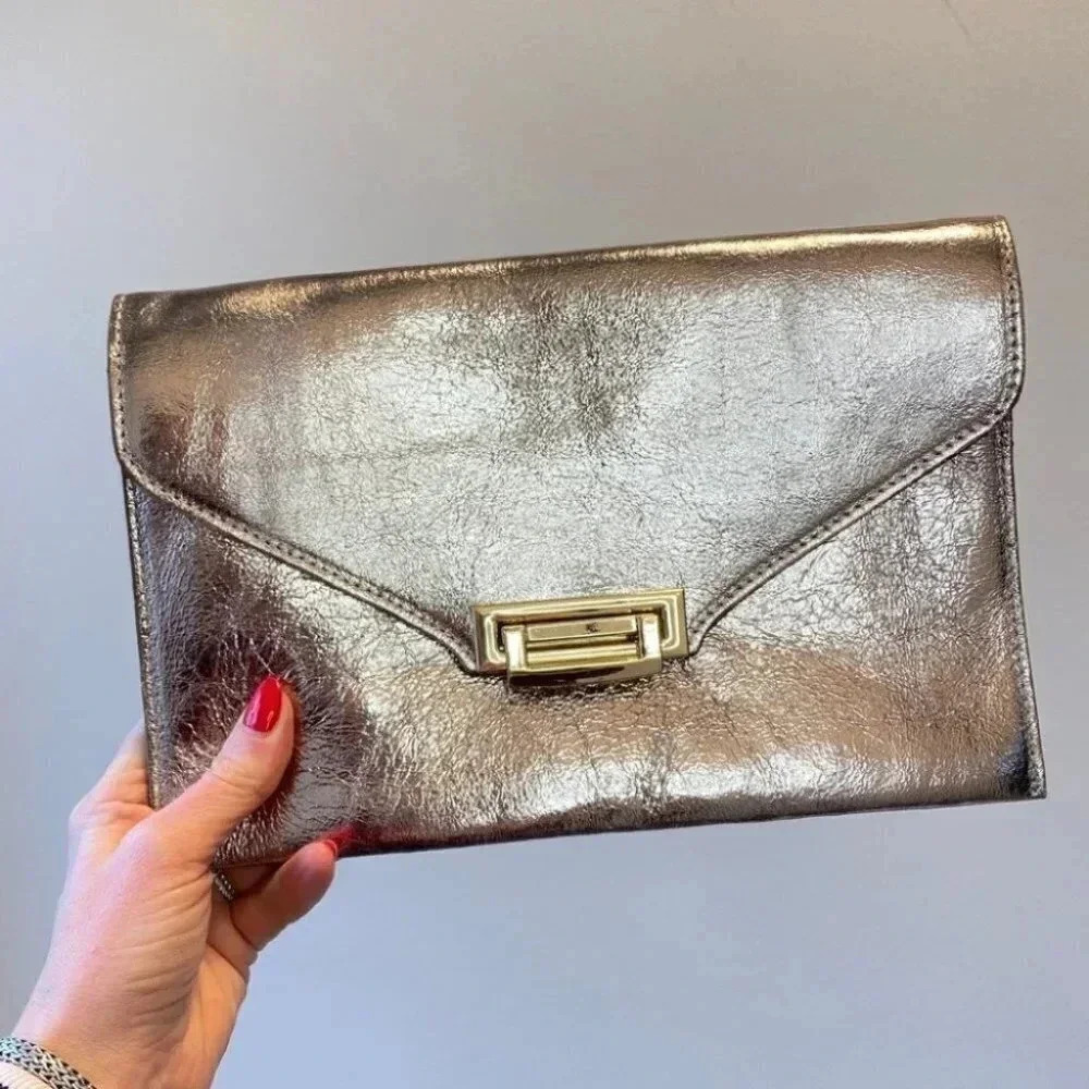 Borse in Pelle Genuine Leather Gold Purse
